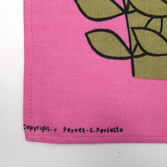 Vtg Linen Tea Towel Peynet Lovers Series The Kiss The Art of Love - Picture 4 of 9